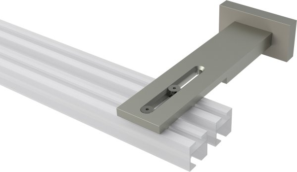 Träger Quadline (Multi) Satin-Silber 1-3-läufig 8 bis 14 cm für Innenlaufstangen 20x20 mm
