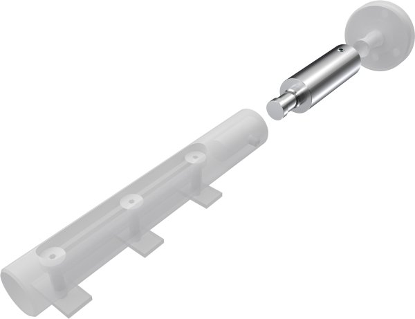 Trägerverlängerung Chrom 5 cm Typ E20 für Gardinenstangen 20 mm Ø