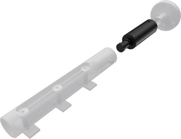 Trägerverlängerung Schwarz 5 cm Typ E20 für Gardinenstangen 20 mm Ø