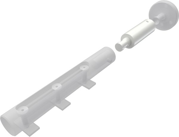 Trägerverlängerung Weiß 5 cm Typ E20 für Gardinenstangen 20 mm Ø