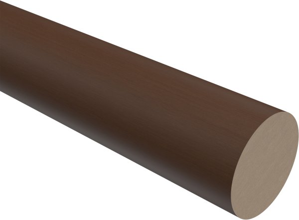 Gardinenstange Holz / Kunststoff 28 mm Ø CLASSIC - Rondo Nussbaum lackiert / Chrom