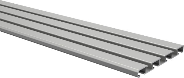 Gardinenschiene Aluminium 3- / 4-läufig SLIMLINE Silbergrau