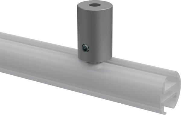 Deckenträger Sonius 2,5 cm Silbergrau für Gardinenschienen SLIMLINE (2 Stück)