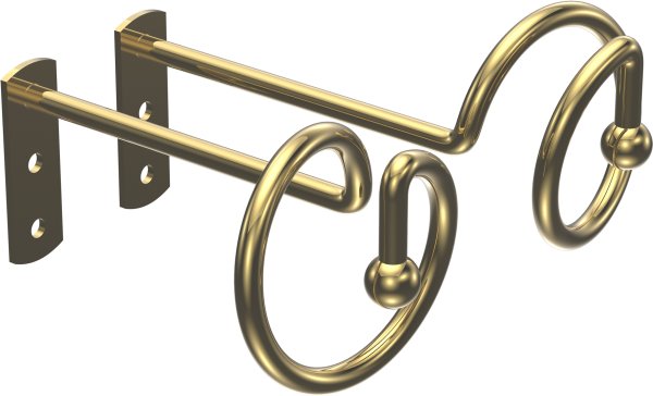 Drapierhaken 14 cm Messing-farbig (1 Paar)