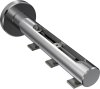 Innenlauf Gardinenstange Aluminium / Metall 20 mm Ø 3-läufig SITENO - Sitra Silbergrau / Chrom 100 cm