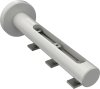 Innenlauf Gardinenstange Aluminium / Metall 20 mm Ø 3-läufig SITENO - Sitra Edelstahl-Optik / Weiß 100 cm