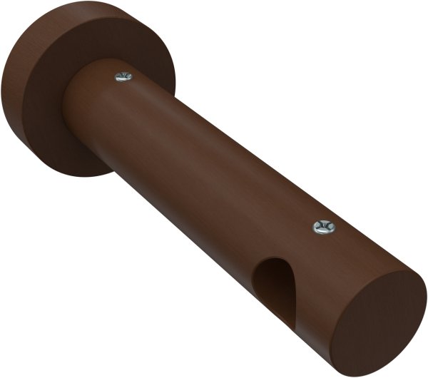 Gardinenstange Edelstahl / Holz Nussbaum lackiert 16 mm Ø ADRIAN - Pin