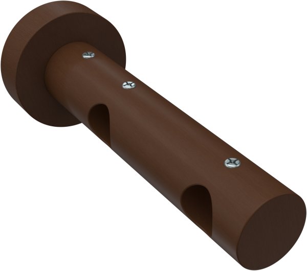 Gardinenstange Edelstahl / Holz Nussbaum lackiert 16 mm Ø 2-läufig ADRIAN - Doman