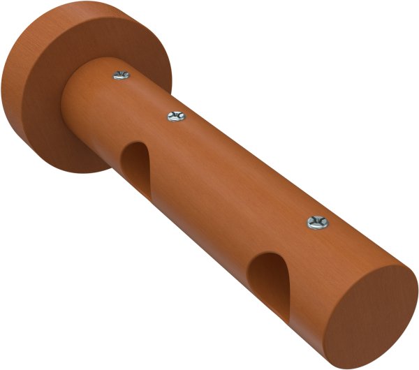 Gardinenstange Edelstahl / Holz Kirschbaum lackiert 16 mm Ø 2-läufig ADRIAN - Pin