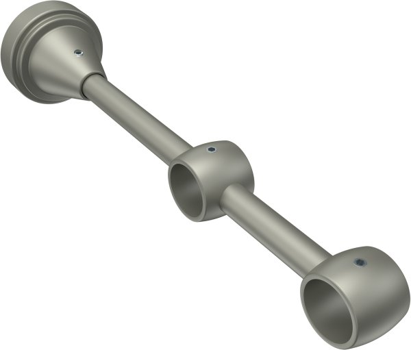 Gardinenstange Metall 16 mm Ø 2-läufig PRIMUS - Lucan Gold matt / Chrom matt (ohne Ringe)