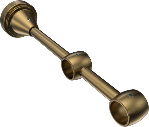 Gardinenstange Metall 16 mm Ø 2-läufig PRIMUS - Alessia Gold matt / Messing Antik (ohne Ringe)