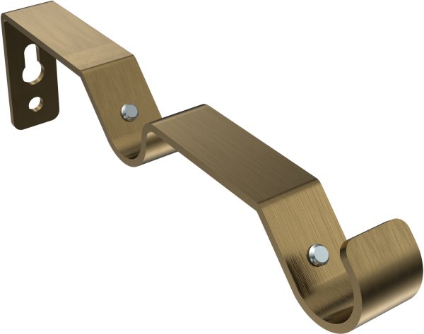 Gardinenstange Metall 16 mm Ø 2-läufig OLYMP - Alessia Gold matt / Messing Antik (ohne Ringe)