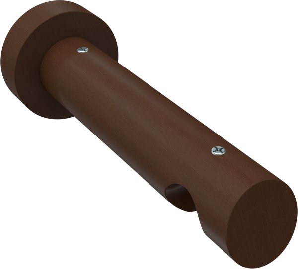 Innenlauf Gardinenstange Aluminium / Holz 20 mm Ø TALENT - Luina Schwarz / Nussbaum lackiert