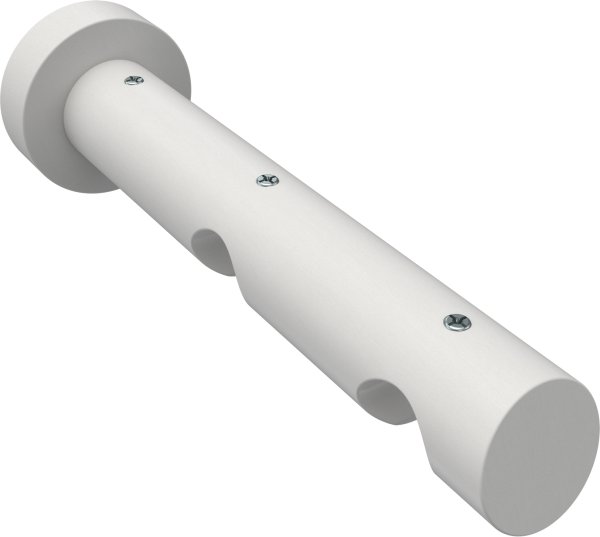 Innenlauf Gardinenstange Aluminium / Holz 20 mm Ø 2-läufig TALENT - Bero Edelstahl-Optik / Weiß lackiert