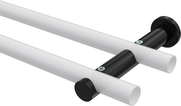 Träger Platon Schwarz 2-läufig 7,5 und 14,5 cm für Gardinenstangen 20 mm Ø