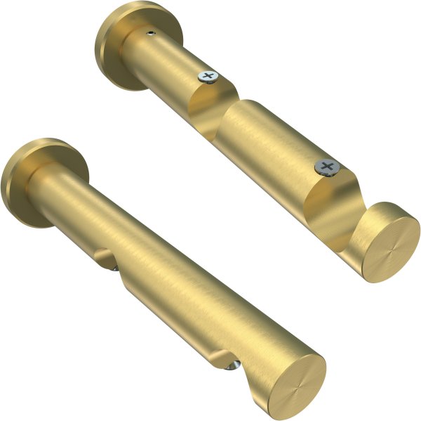 Rundrohr-Innenlauf Gardinenstange Edelstahl-Optik / Messing-Optik 20 mm Ø 2-läufig PLATON - Santo