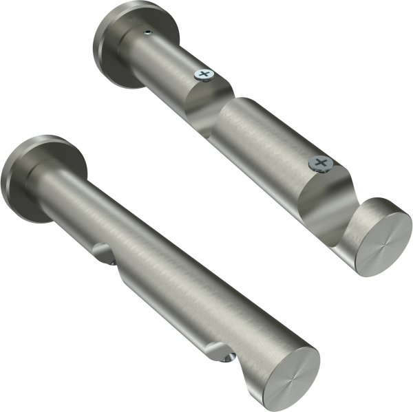 Innenlauf Gardinenstange Edelstahl-Optik 20 mm Ø 2-läufig PLATON - Tanara