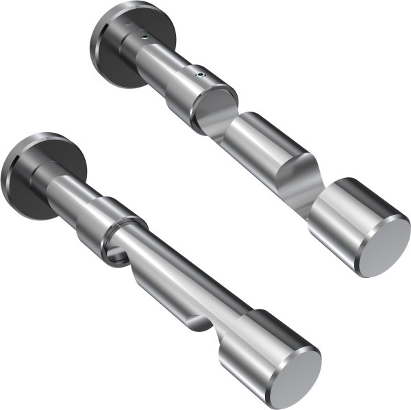 Innenlauf Gardinenstange Aluminium / Metall 20 mm Ø 2-läufig PRESTIGE - Savio Edelstahl-Optik / Chrom