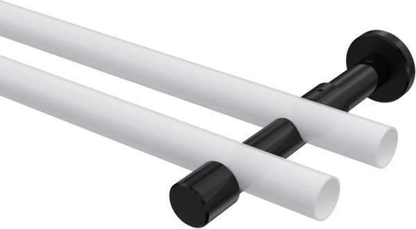 Träger Prestige Schwarz 2-läufig 8 und 13 cm für Gardinenstangen 20 mm Ø