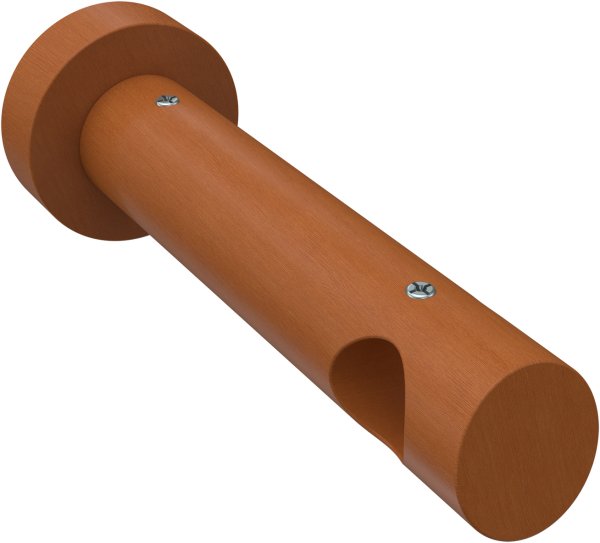 Gardinenstange Metall / Holz 20 mm Ø TALENA - Feta Weiß / Kirschbaum lackiert