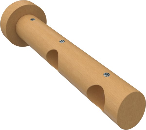 Gardinenstange Edelstahl / Holz Buche lackiert 20 mm Ø 2-läufig TALENA - Feta