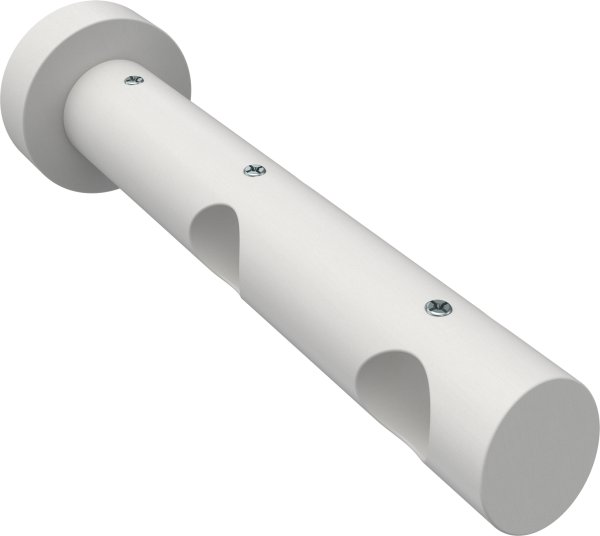 Gardinenstange Edelstahl / Holz Weiß lackiert 20 mm Ø 2-läufig TALENA - Feta