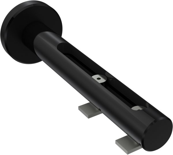 Innenlauf Gardinenstange Aluminium / Metall 20 mm Ø 2-läufig SITENO - Santo Messing-Optik / Schwarz