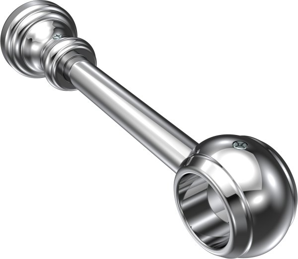 Gardinenstange Holz / Kunststoff 28 mm Ø CLASSIC - Rondo Buche lackiert / Chrom