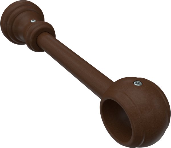 Gardinenstange Holz 28 mm Ø CLASSIC - Rondo Nussbaum lackiert