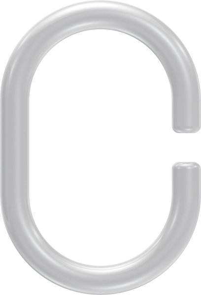 Duschvorhangringe (Duschringe) Transparent Typ C-Form, offen für Duschvorhangstangen