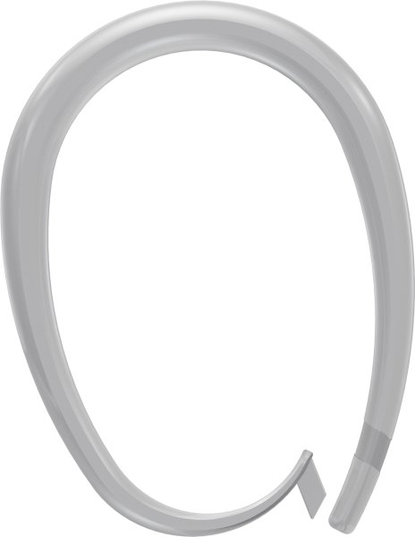 Duschvorhangringe (Duschringe) Transparent Typ Oval, verschließbar für Duschvorhangstangen