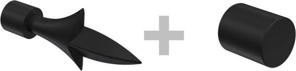 Ausziehbare Gardinenstange Metall / Kunststoff 16/13 mm 2-läufig Ø HERA - Lily Silbergrau / Schwarz