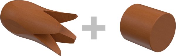 Gardinenstange Edelstahl / Holz Kirschbaum lackiert 16 mm Ø 2-läufig ADRIAN - Flower