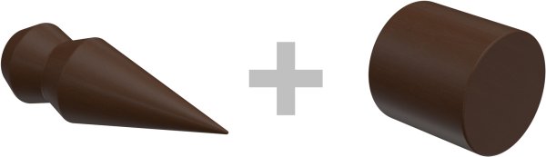 Gardinenstange Edelstahl / Holz Nussbaum lackiert 16 mm Ø 2-läufig ADRIAN - Doman