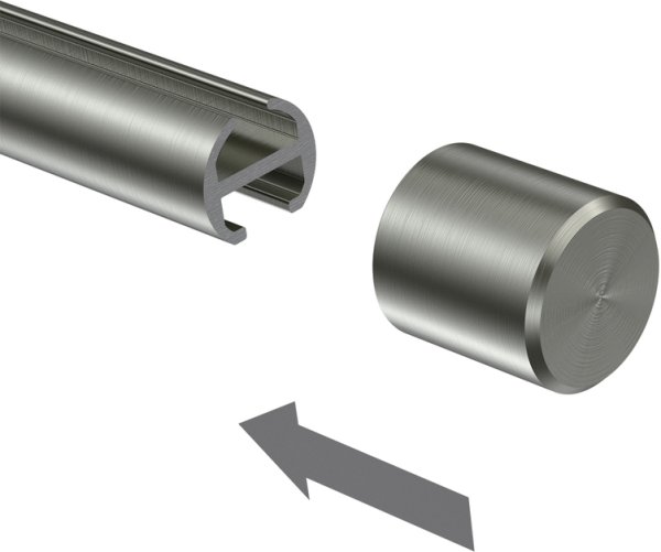 Endstücke Casa (Kappe) Edelstahl-Optik für Gardinenstangen 16 mm Ø (2 Stück)