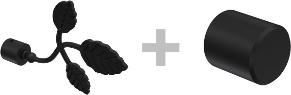 Gardinenstange Metall 16 mm Ø 2-läufig PRIMUS - Alessia Gold matt / Schwarz (ohne Ringe)