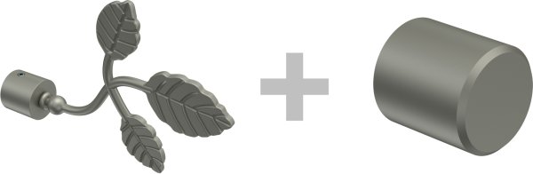 Gardinenstange Metall 16 mm Ø 2-läufig PRIMUS - Alessia Messing Antik / Chrom matt (ohne Ringe)