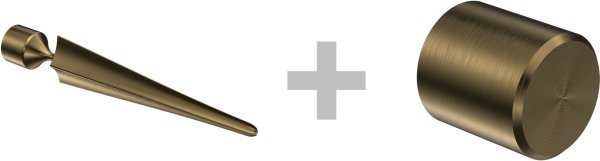 Gardinenstange Metall 16 mm Ø 2-läufig PRIMUS - Lorenzo Gold matt / Messing Antik (ohne Ringe)