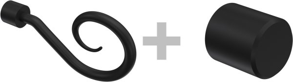 Gardinenstange Metall 16 mm Ø 2-läufig PRIMUS - Allegra Gold matt / Schwarz (ohne Ringe)