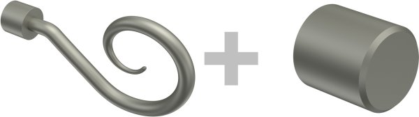 Gardinenstange Metall 16 mm Ø 2-läufig PRIMUS - Allegra Gold matt / Chrom matt (ohne Ringe)