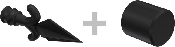 Gardinenstange Metall 16 mm Ø 2-läufig PRIMUS - Matteo Gold matt / Schwarz (ohne Ringe)