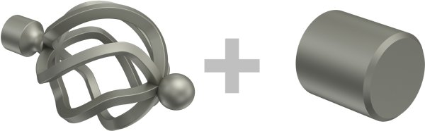 Gardinenstange Metall 16 mm Ø 2-läufig PRIMUS - Paolo Messing Antik / Chrom matt (ohne Ringe)