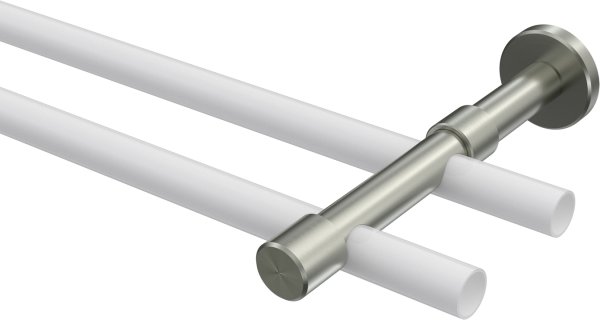 Träger Sinux Edelstahl-Optik 2-läufig 8 und 13 cm für Gardinenstangen 16 mm Ø