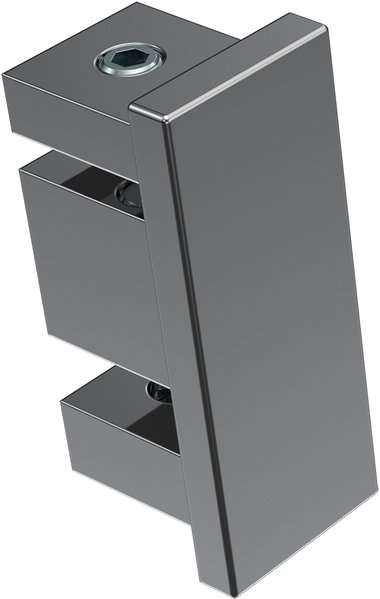Innenlauf Gardinenstange Aluminium / Metall eckig 14x35 mm 2-läufig SMARTLINE - Paxo Edelstahl-Optik / Chrom