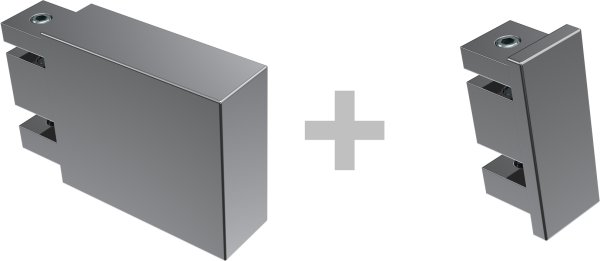 Innenlauf Gardinenstange Deckenmontage Aluminium / Metall eckig 14x35 mm 2-läufig SMARTLINE (Universal) - Lox Edelstahl-Optik / Chrom