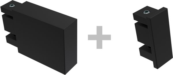 Innenlauf Gardinenstange Deckenmontage Aluminium / Metall eckig 14x35 mm 2-läufig SMARTLINE (Universal) - Lox Edelstahl-Optik / Schwarz