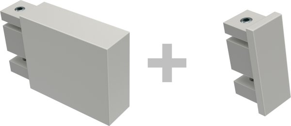 Innenlauf Gardinenstange Aluminium / Metall eckig 14x35 mm 2-läufig SMARTLINE - Lox Edelstahl-Optik / Weiß