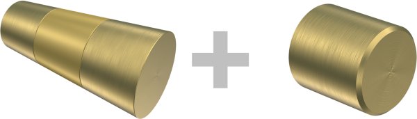 Rundrohr-Innenlauf Gardinenstange Edelstahl-Optik / Messing-Optik 20 mm Ø 2-läufig PRESTIGE - Tanara