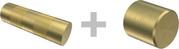 Rundrohr-Innenlauf Gardinenstange Edelstahl-Optik / Messing-Optik 20 mm Ø 2-läufig PRESTIGE - Mavell