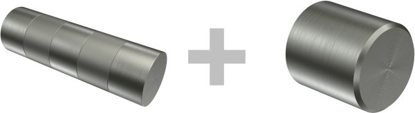 Innenlauf Gardinenstange Aluminium / Metall 20 mm Ø 2-läufig PRESTIGE - Mavell Schwarz / Edelstahl-Optik